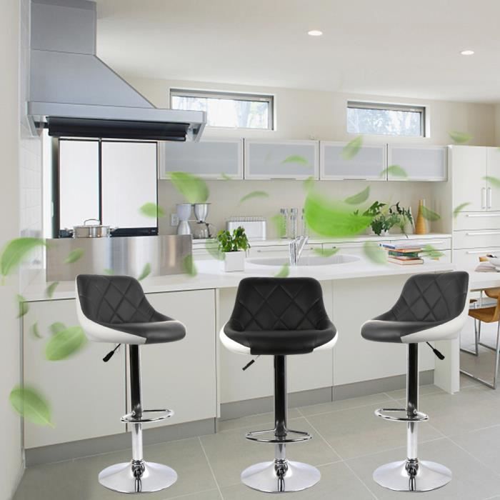 Noir Blanc Tabourets De Bar Cuisine Design Moderne Lot De 4 Chaises De Bar Reglable Achat Vente Tabouret De Bar Cdiscount