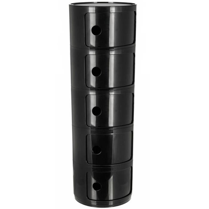 Meuble De Rangement A 5 Etages Noir Componibili Armoire Meuble