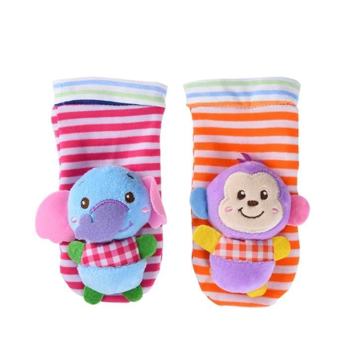 Cartoon Animaux Hochets Pour Bebe Chaussettes Ages De 0 A 3 Mois Cdiscount