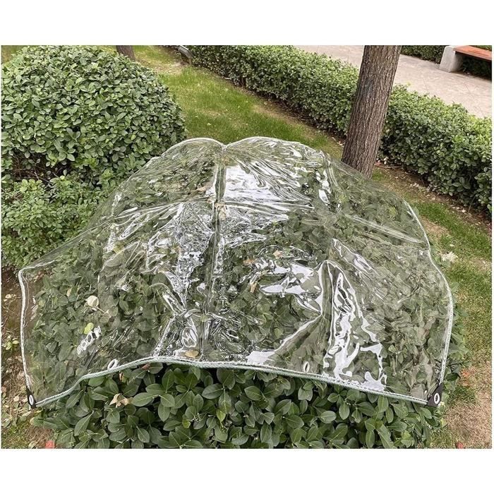 Bâche Transparente PVC Avec Fermeture éclair - Rideau Imperméable Pour Pergola, Tonnelle, Terrasse - 5.3x2.5m Avec œillets - 13