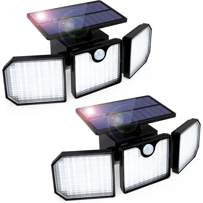 Peasur Lot De 2 Lampes Solaires Extérieur 318 LED | Détecteur Mouvement - IP65 - 3 Modes Éclairage