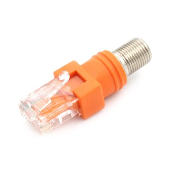 Adaptateur F Femelle Coaxial Vers RJ45 Mâle – Connecteur RF