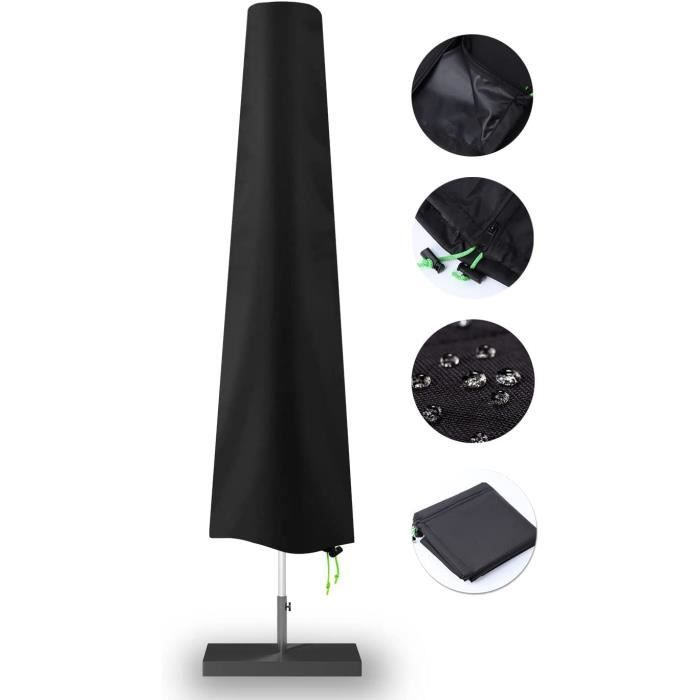 Housse De Parasol Imperméable 420D Pour Extérieur, Terrasse, Fermeture