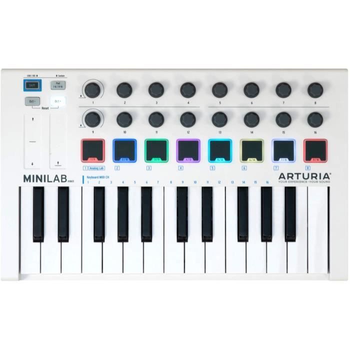 Synthétiseurs, samplers et instruments de musique électroniques Arturia MiniLab MkII 25 Clavier régulateur à 25 touches 20230