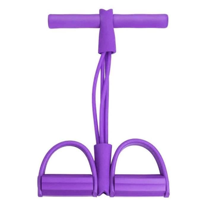 Corde De Tension élastique Fitness - 4 Tubes Avec Poignées Et Pédales Cheville, Pour Musculation à Domicile