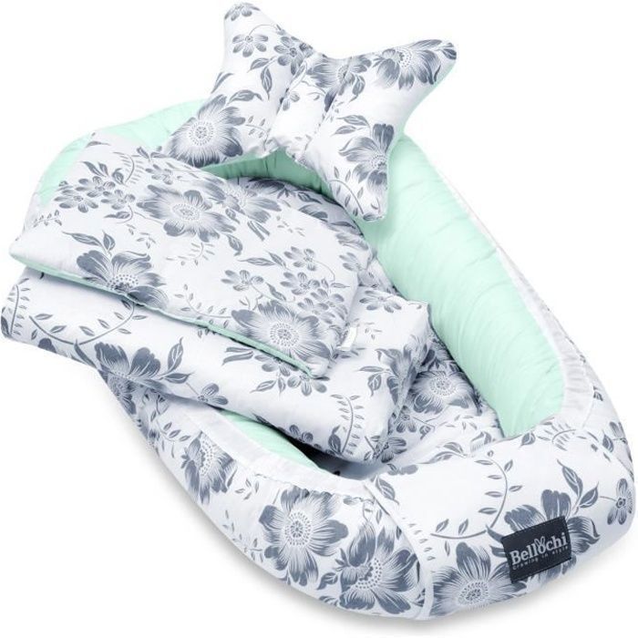 Bellochi Kit Nids Bebe 5 Pieces Reducteur De Lit Bebe Une Couverture De Bebe Cale Tete Bebe Un Oreiller Plat Mint Berry Cdiscount Puericulture Eveil Bebe