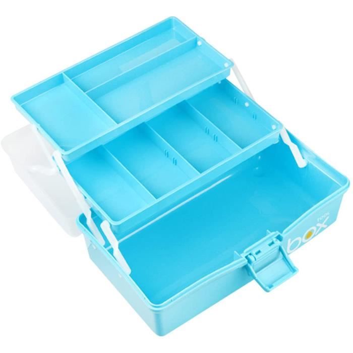 Kezidhp Boîte à Pharmacie – Grande Boîte de Rangement Médicaments 3 Niveaux avec Poignée, Coffret de Premiers Secours, Boîte Médicale Multifonction pour Maison, Voyage & Famille 30,5x20x21,5cm