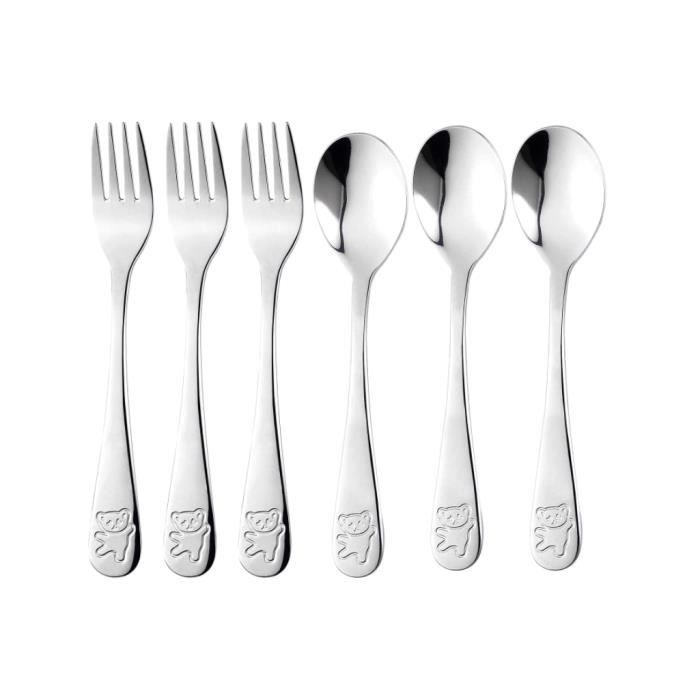 9 Pièces Couverts Enfant En Inox, Couvert Enfant 4 Ans(3 X Fourchette/ Cuillère/Couteau Dentelé), Posate Per Bambini In Acciaio Inossidabile, Couvert Enfants Inox Pour Maison Restaurant École