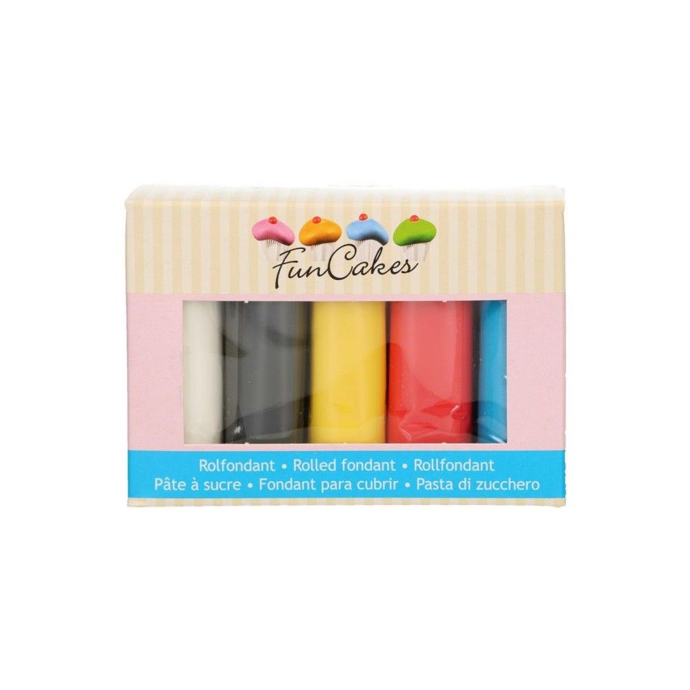 Kit pâte à sucre Pastel 5 couleurs FUNCAKES