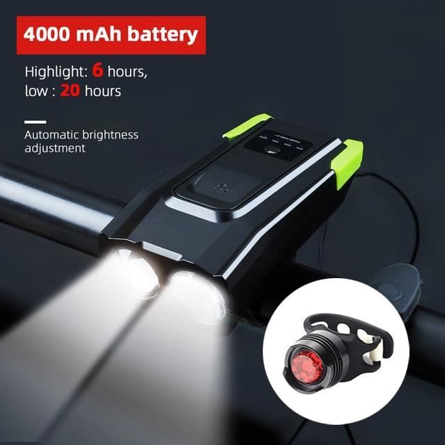 Feu Avant Vélo Intelligent En Alliage Alu – Recharge USB-C – Modèle RHL1500D