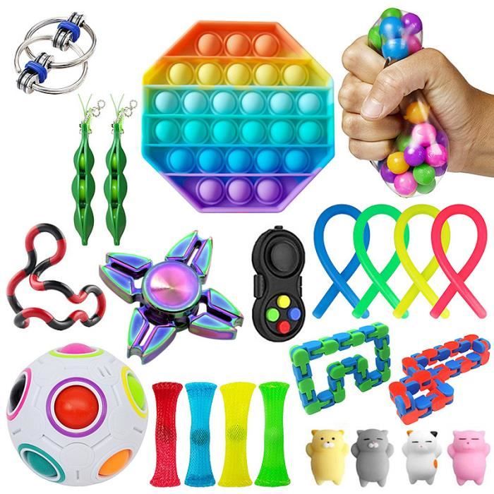 Ensemble de jouets sensoriels Fidget pour enfants adultes, soulage le  stress et l'anxiété, pack de jouets Fidgets, jouets spéciaux parfaits pour  la salle de classe du bureau à domicile (#41) 