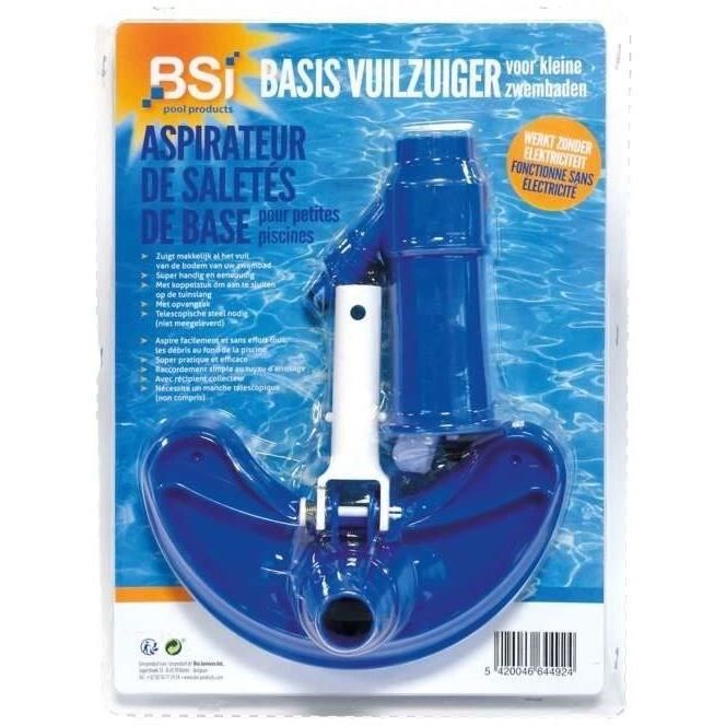 Aspirateur de fond manuel BSI Avec sa poche pour les détritus de la piscine 30cm