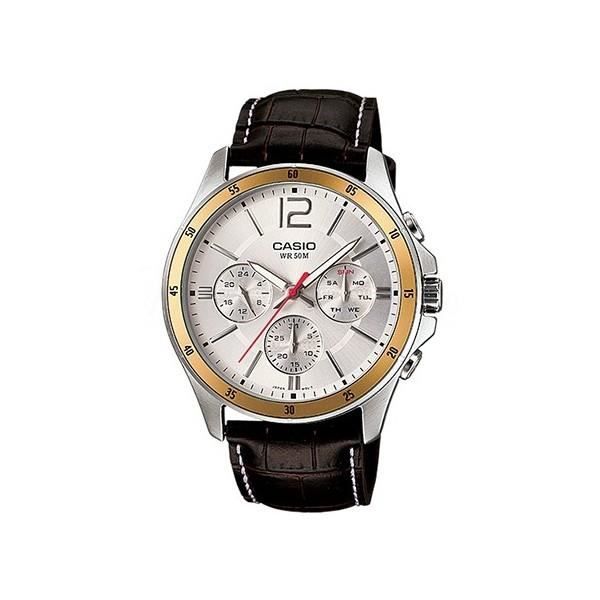 Montre - CASIO - MTP-1374L-7A1 - Cuir Marron - Étanchéité 5 ATM - Analogique