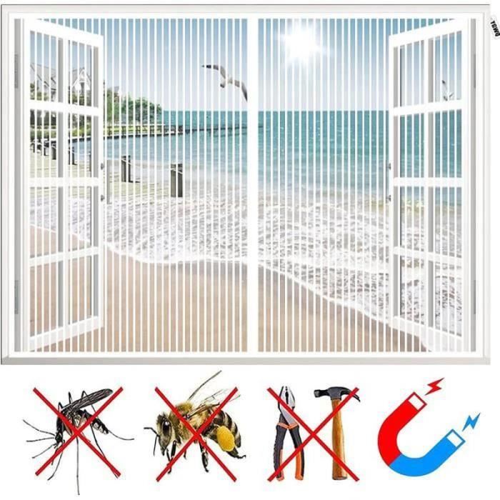 Moustiquaire Fenêtre Magnétique 75X110Cm Fermeture