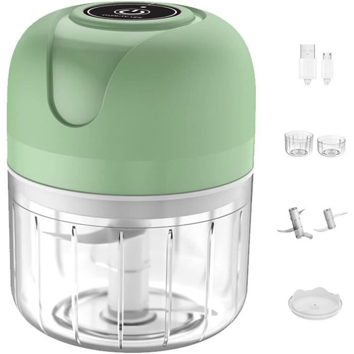 Hachoir électrique Sans Fil Hupdy 250ml - Rechargeable USB, Lame Inox, Pour Viande/légumes