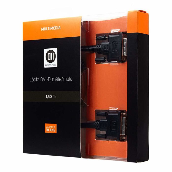 CÃ¢ble DVIDVI mÃ¢lemÃ¢le 1 5m D2 Diffusion - vue 2