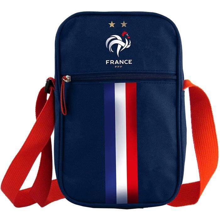 Besace - F?�d?�ration Fran?�aise de Football - 17 cm - 1 compartiment - Mixte - Bandouli?�re BLEU 