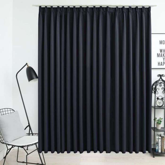 Rideau occultant - vidaXL - 290x245 cm - Noir - Polyester - Lavable en machine