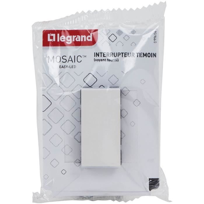 LEGRAND - Mosaic poussoir 6A 1 module blanc composable