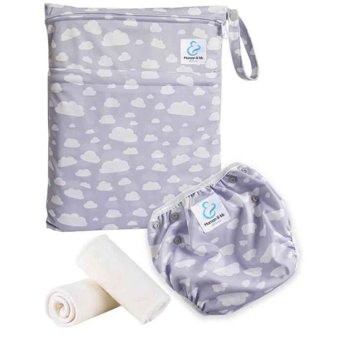 Kit Baignade bébé MAMAN ET BB NATURE Couche maillot de bain lavable + sac imperméable