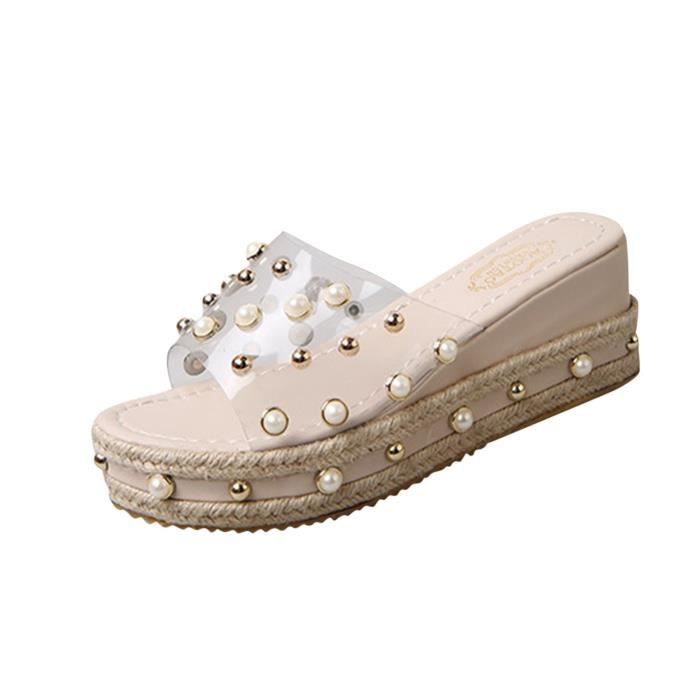 Chaussures Compensées New Look Beige - Taille UK 3 (femme), Talon Wedge, Occasion