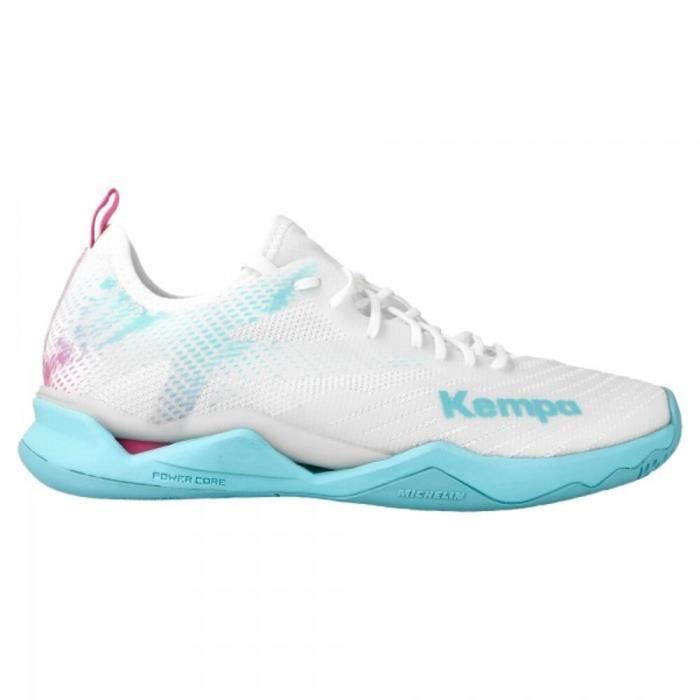 chaussures de handball femme kempa wing lite 2.0 - blanc/bleu aqua - 39