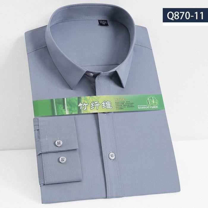 Chemise Homme En Bambou - Manches Longues Slim Fit - Respirante Pour Bureau Et Costume - Taille S à XXL