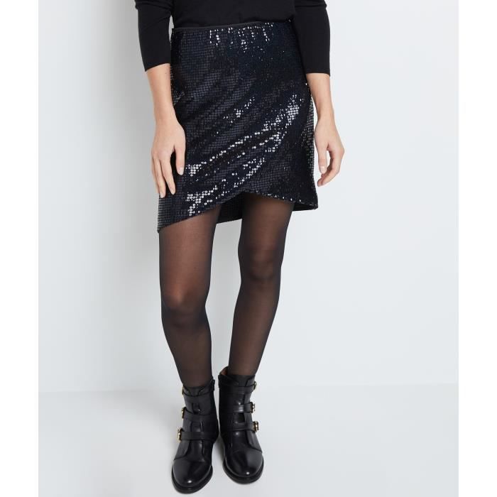 GRAIN DE MALICE - Jupe ?� sequins femme Black - Cdiscount Pr??t-?�-Porter