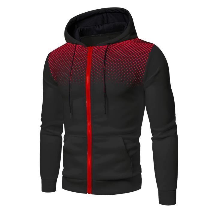 Sweat à Capuche Zippé Homme - Léger, Respirant, Poches Kangourou - Parfait Pour Le Sport Et Le Quotidien