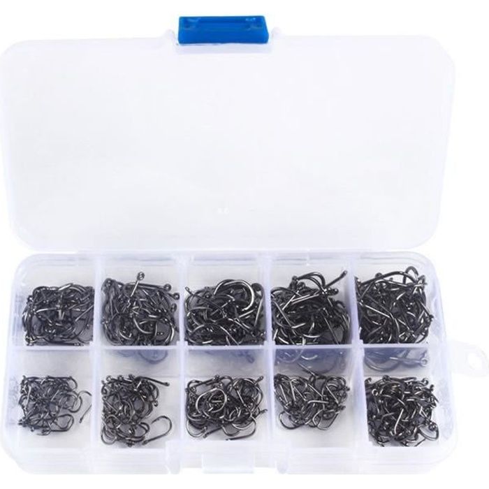 50 pièces par taille Boîte en plastique solide et pointue . Lot de 500 petits hameçons de pêche Différents hameçons Pour fil barbelé d'eau douce et d'eau de mer # 3 # 12 boîtes 50 pièces par taille Boîte en plastique solide et pointue . Lot de 500 petits hameçons de pêche Différents hameçons Pour fil barbelé d'eau douce et d'eau de mer # 3 # 12 boîtes