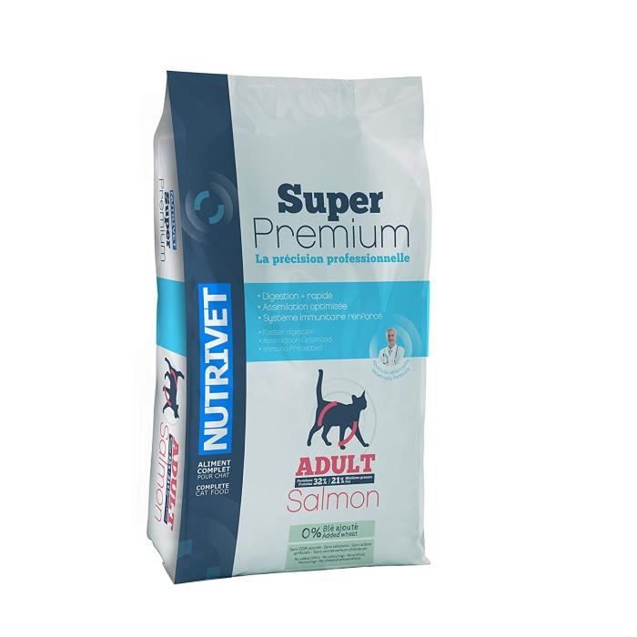 Nutrivet Super Premium Chat Saumon Sans Blé - Croquettes Adulte 8 kg Nutrivet Super Premium Chat Saumon Sans Blé - Croquettes Adulte 8 kg