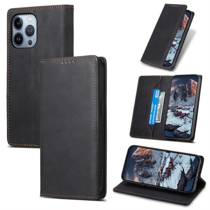 Apple iPhone X - Etui portefeuille - avec porte-cartes et fermeture magnétique