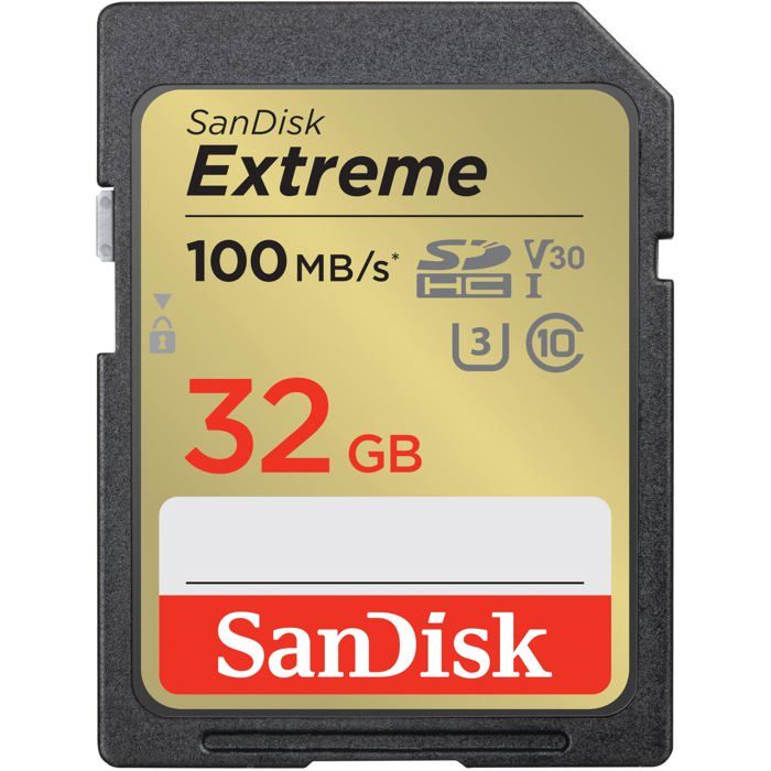 Carte mémoire SDHC Extreme 32GB V30 U3 100MB/s Multicolor