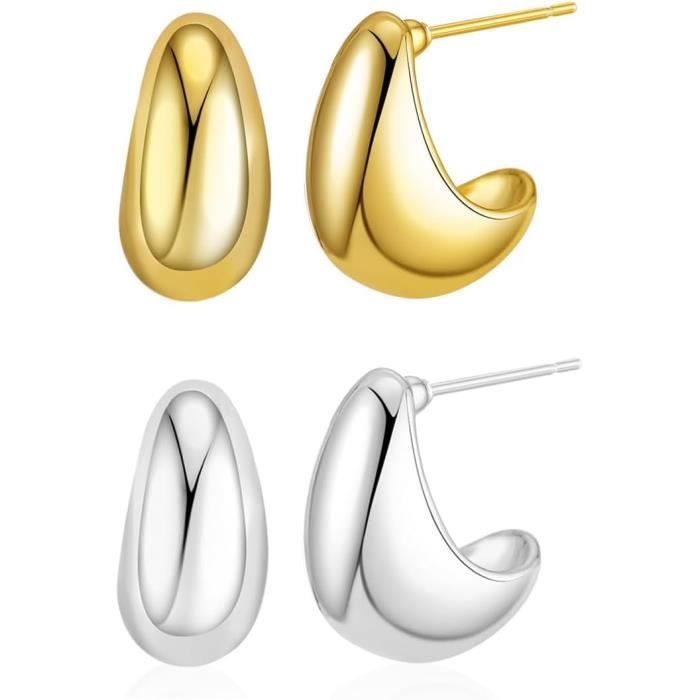 Boucles D'oreilles Pendantes Plaquées Or 18 Carats - Modèle Soleil, Neuves Avec étiquettes