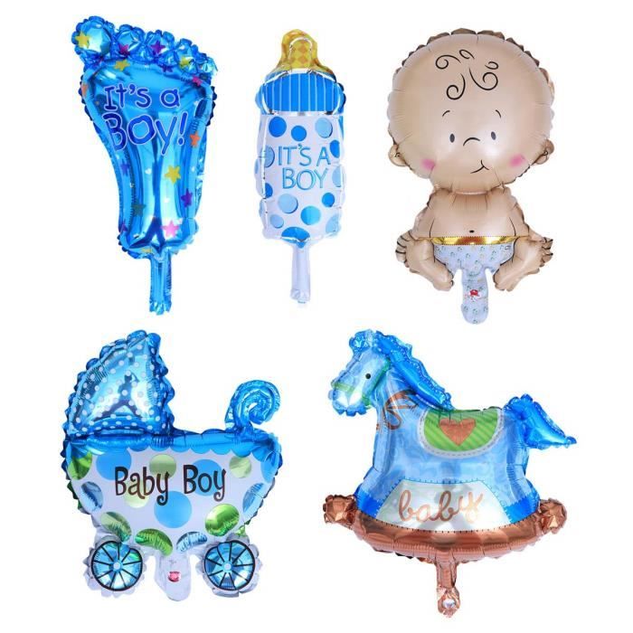 Ballons De Dessin Anime Pour Bebe Mis En Aluminium Ballons Pour Baby Shower Decor 5pcs Garcon 3527 Cdiscount Maison
