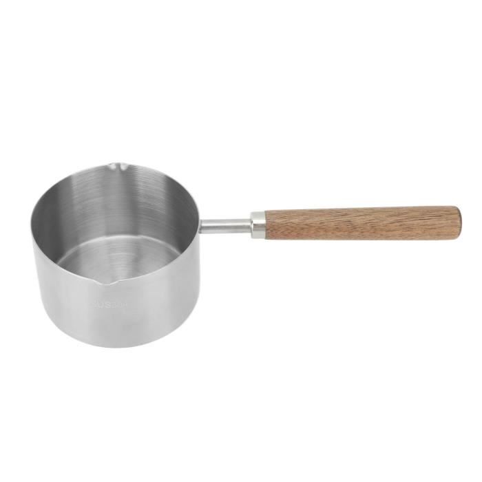 Petite Casserole à Lait En Acier Inoxydable 304 - 125 Ml, 250 Ml Ou 500 Ml - Double Bec Verseur Ergonomique - Pour Sauces, Lait, Sirop - Lavable Et Durable