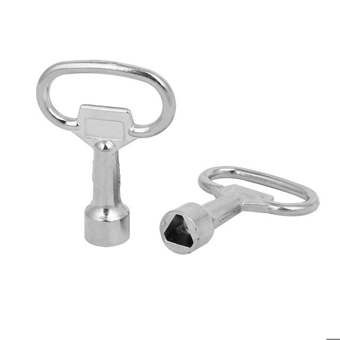 Clé triangulaire SOURCING MAP 2pcs Clé Triangle Poubelle 9.5mm x 8.5mm pour verrouillage panneau triangulaire