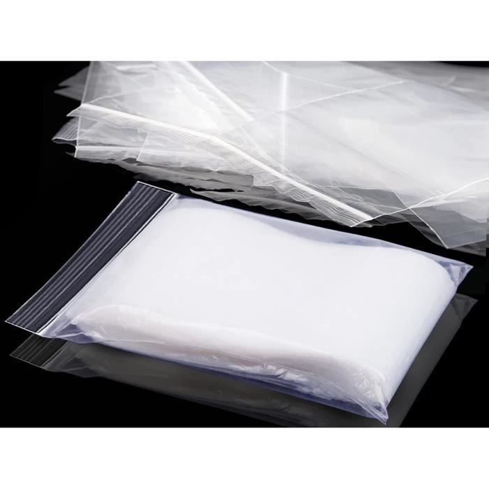 100 Pièces Sachets Zip Refermables Plastique Transparent Pochette Zip