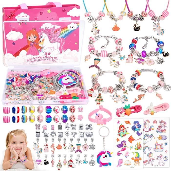 TOYESS Cadeau Fille 5 6 7 8 9 10 11 12 Ans, Charms Kit Bracelet de