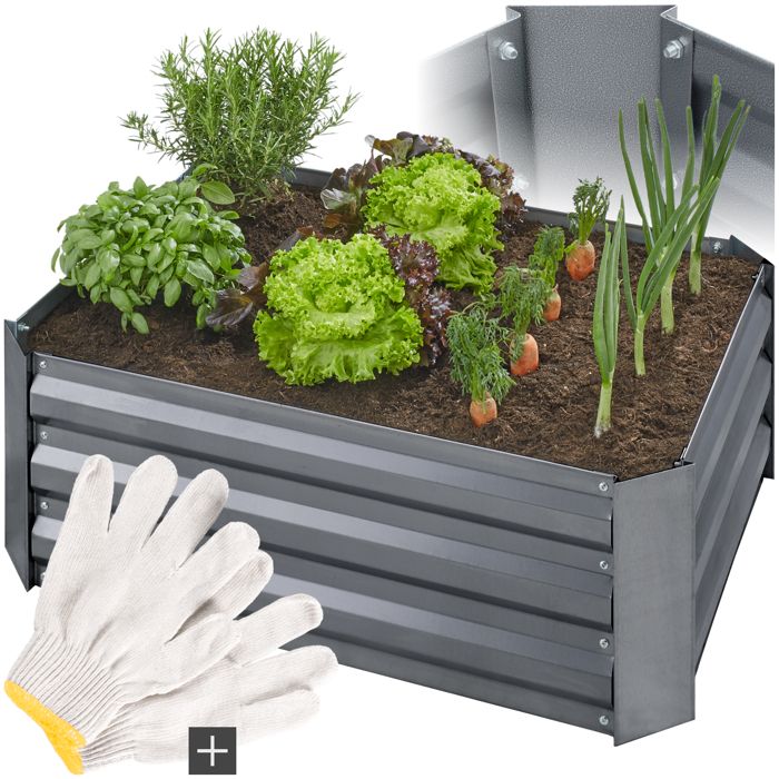 CARRE POTAGER - TECTAKE - Carré potager galavinsé VALERIANA Résistant