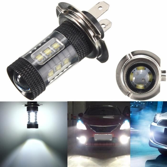 H7 60W 1200 LM 6000K DC 12V GR Phares antibrouillard de voiture avec 12 lampes CREE XB-D LED 2 PCS