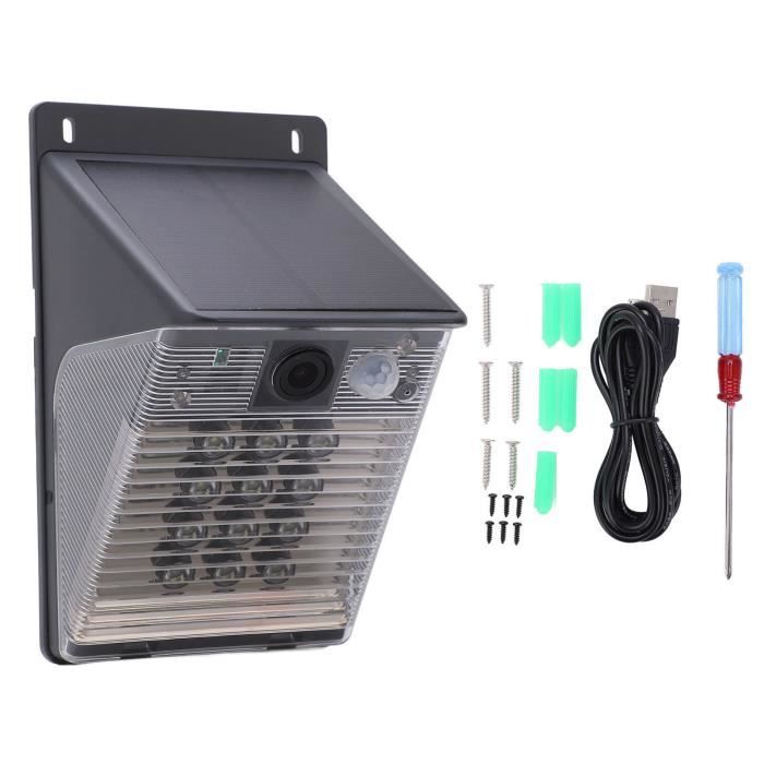 Caméra Factice Solaire LED Clignotante – Dôme Réaliste Étanché, Dissuasion Anti-Cambriolage Intérieur/Extérieur