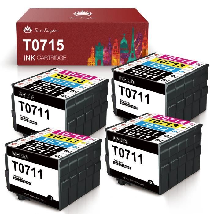 T0711/T0712/T0713/T0714 Lot de 5 Cartouches d'encre compatible avec Imprimante  Epson Stylus DX4050 - Cartouche d'encre - Achat & prix
