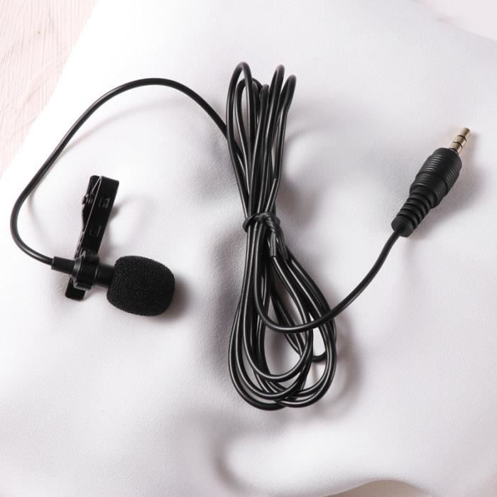 Clip On Lavalier Microphone 3.5mm Jack Mains libres Mini Condensateur Revers Mikrofon casque