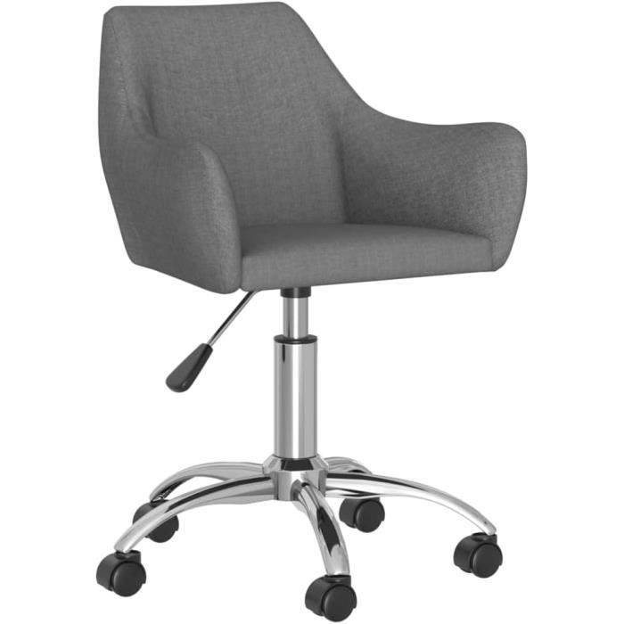 Chaise De Bureau Erconomique à Hauteur Réglable Avec Roulettes Pivotantes A 360 Gris Yaheetech 89033765