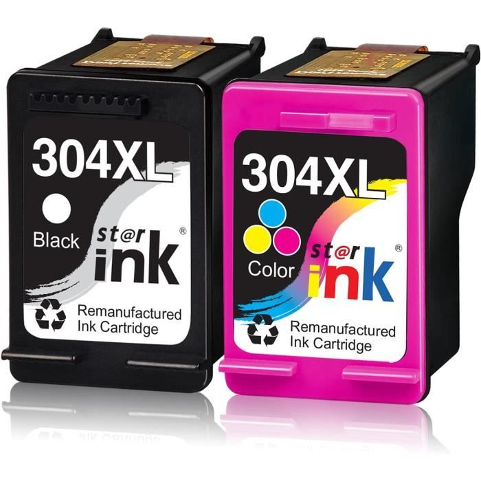 Lot De 6 Cartouches D'encre Vides HP 304 (2 Coul., 4 Noires), Occasion Pour Recharge