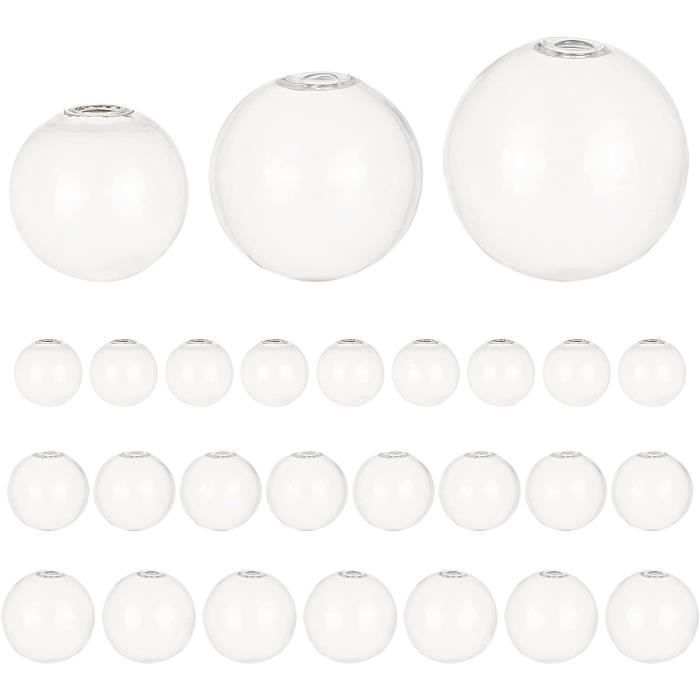 30Pcs Mini Globe En Verre Bouteille Globe Boule Creuse Souhait Boule De