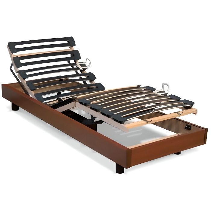 Sommier relaxation &eacute;lectrique flexpur 80x200 / merisier