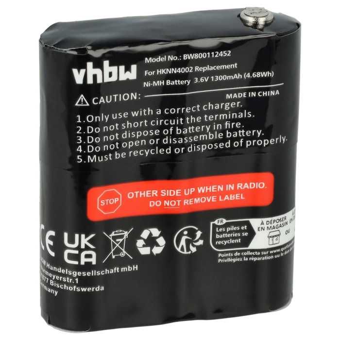 Lot De 5 Batteries NiMH 1300mAh 3.6V - Compatibles Avec Motorola Talkabout T5920, T9500, T5950, Etc. - Rechargeables