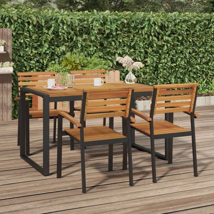 vidaXL Chaises jardin empilables lot de 4 - vue 3